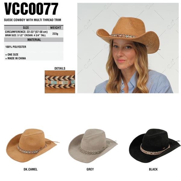CC SUEDE COWBOY WITH MULTI THREAD TRIM