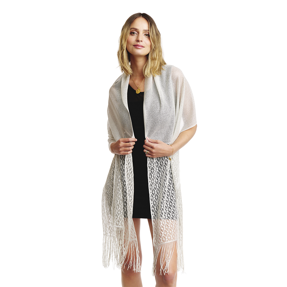 MESH LONG TASSEL COVER UP KIMONO
