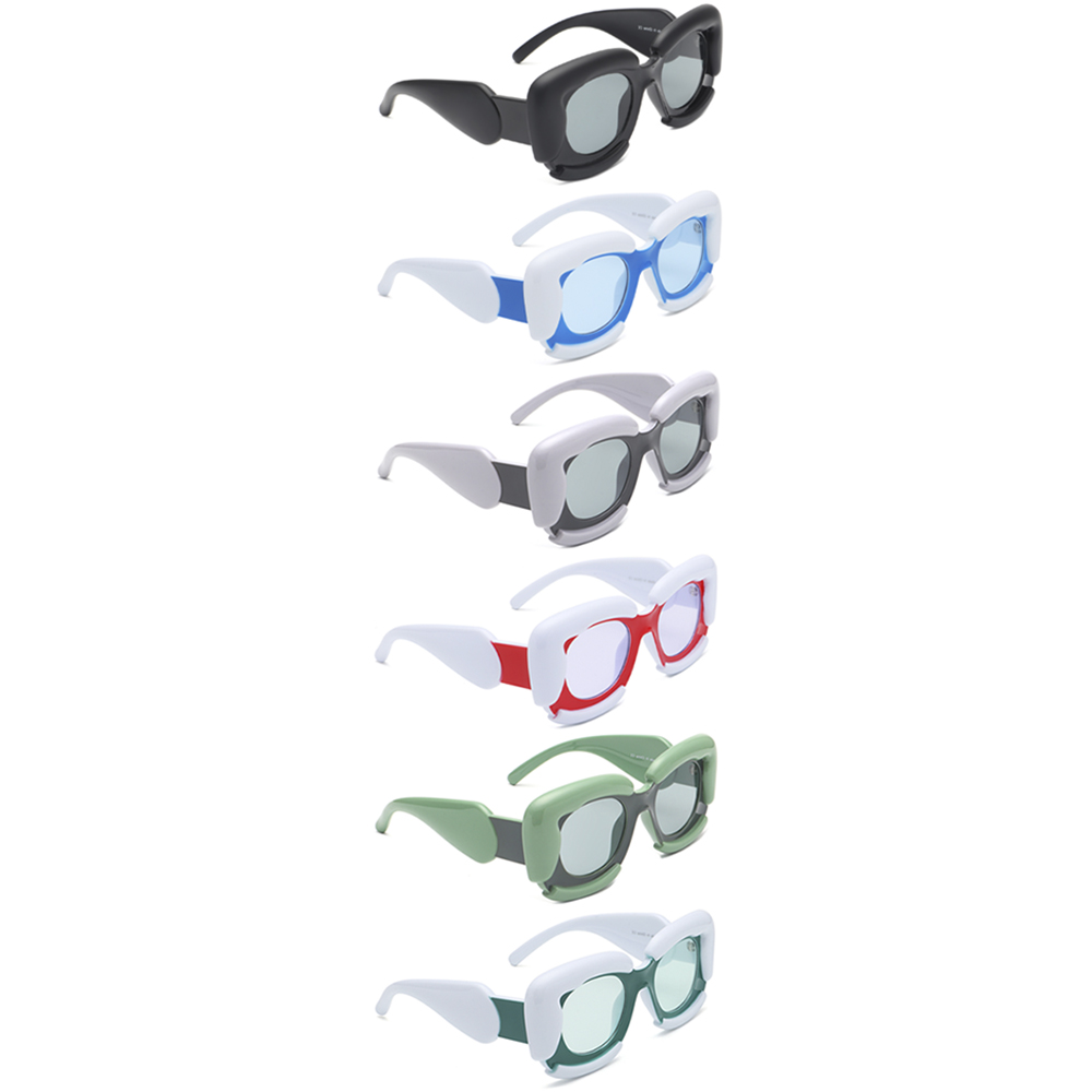 STYLISH DESIGN COLORED SQUARE SUNGLASSES 1DZ