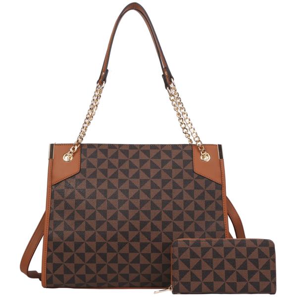 2IN1 MONOGRAM HANDLE BAG WITH WALLET SET