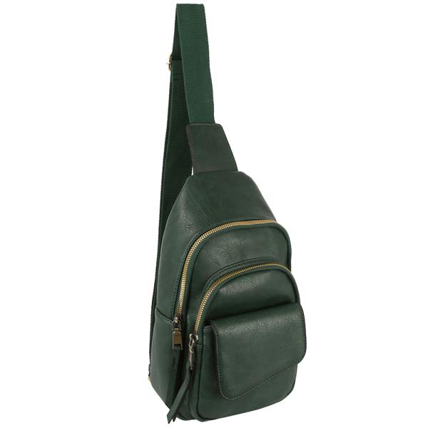 TRENDY ZIPPER SLING CROSSBODY BAG