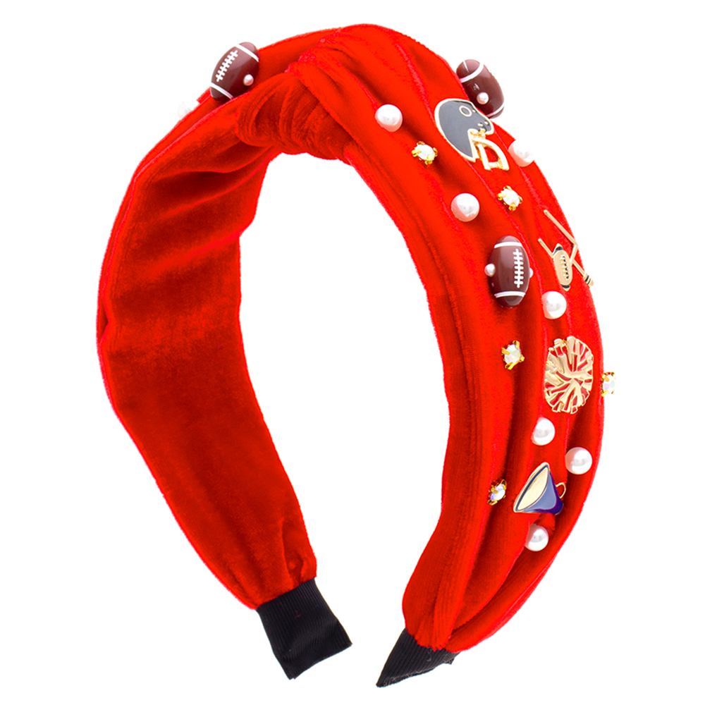 FASHION SOFT SPORTS PEARL CRYSTAL STUD HAIR HEADBAND