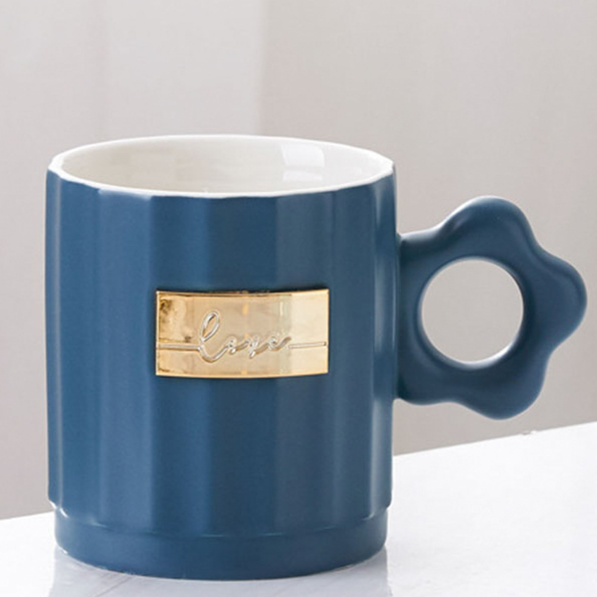 LOVE COLORFUL FLOWER HAND MUG CUP