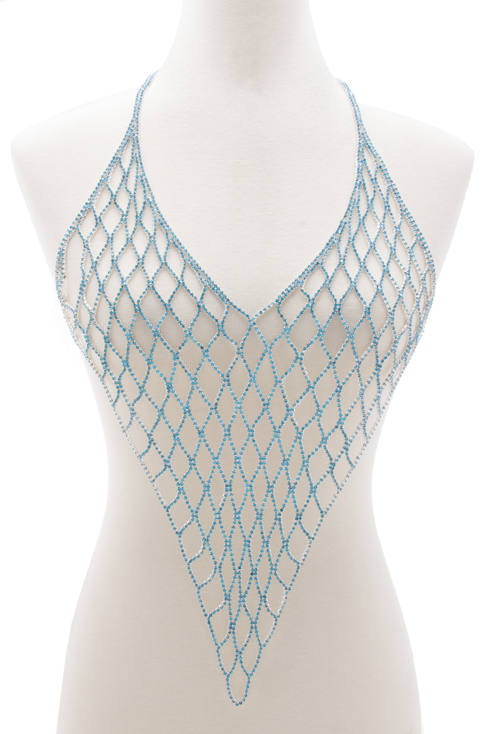 RHINESTONE NET TOP BODY CHAIN JEWELRY