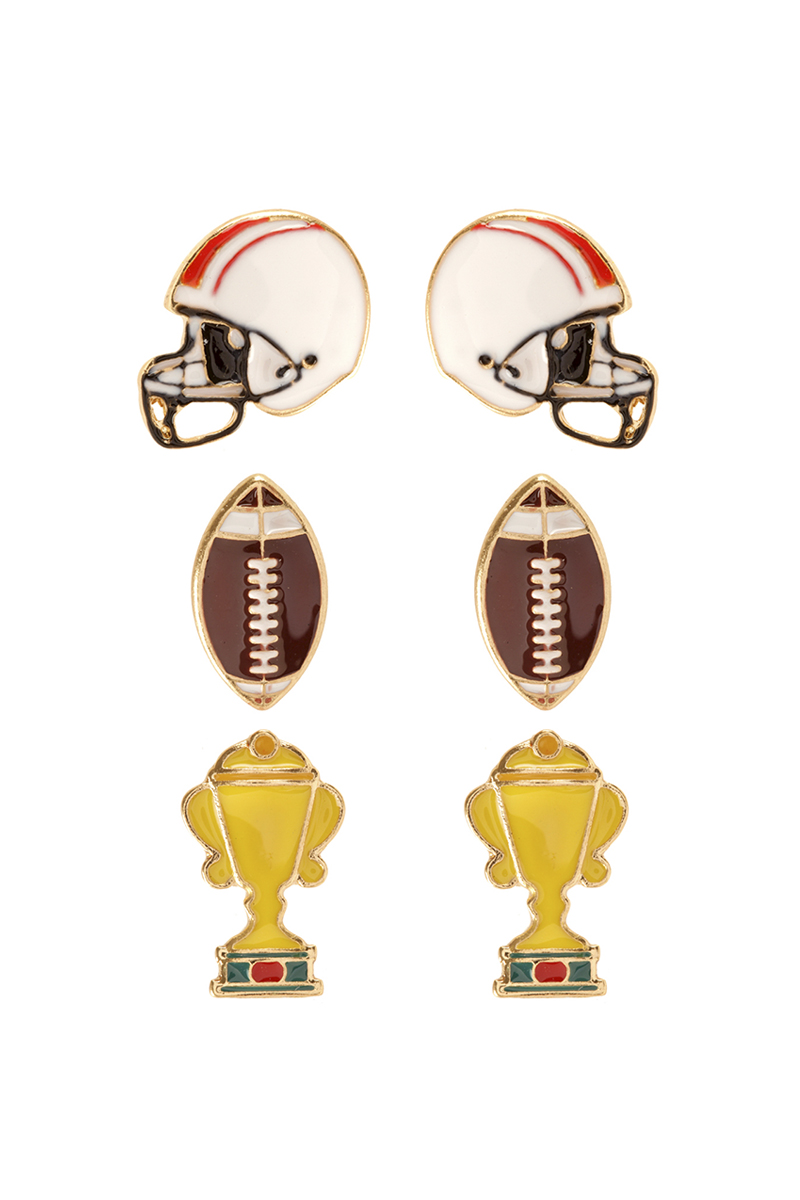 EPOXY GAMEDAY EARRING 3 PAIR SET
