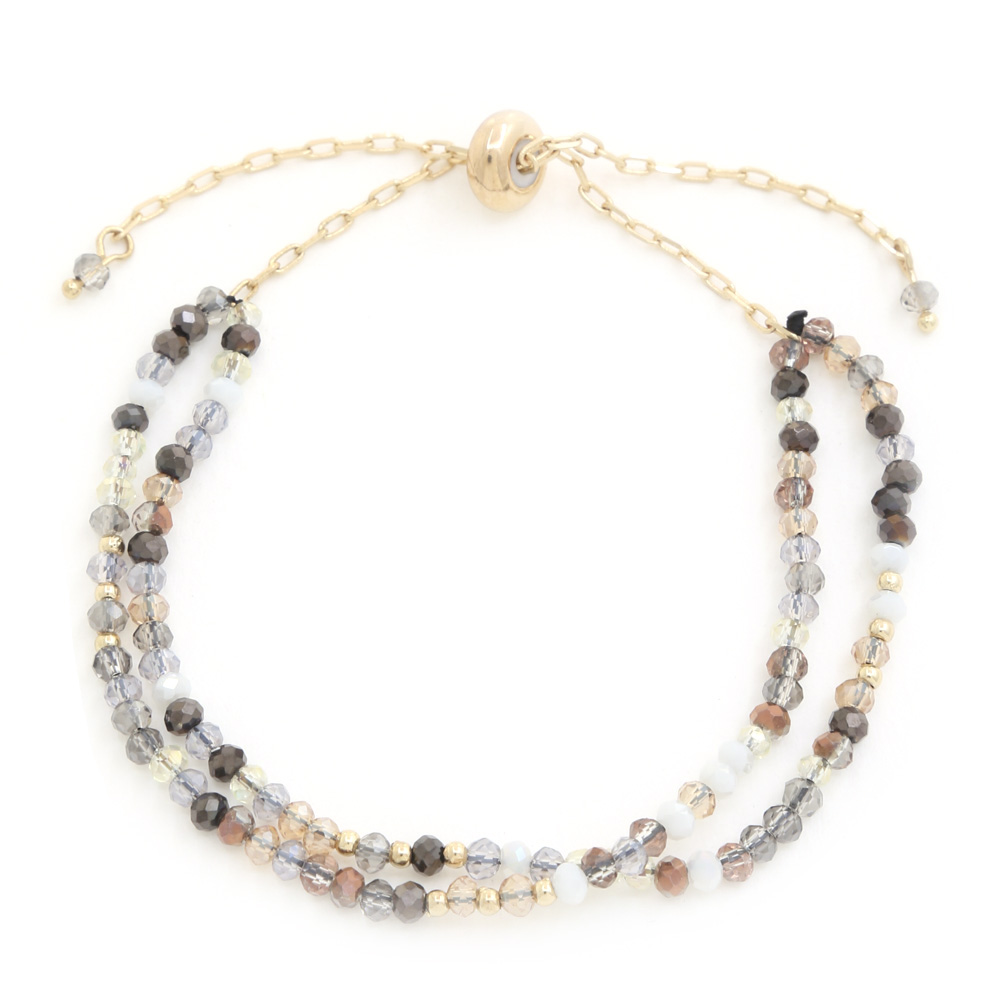 BEADED LAYERED SLIDE BRACELET