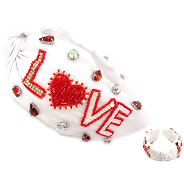 LOVE SEED BEAD HEADBAND