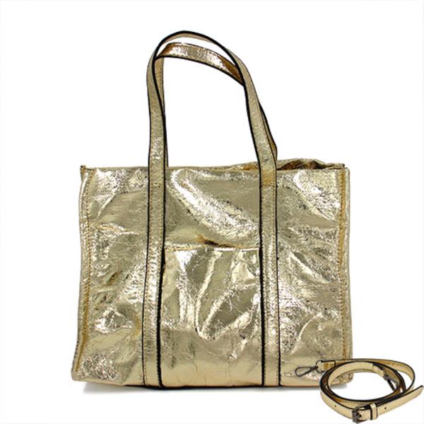 METALLIC TOTE BAG WITH STRAP