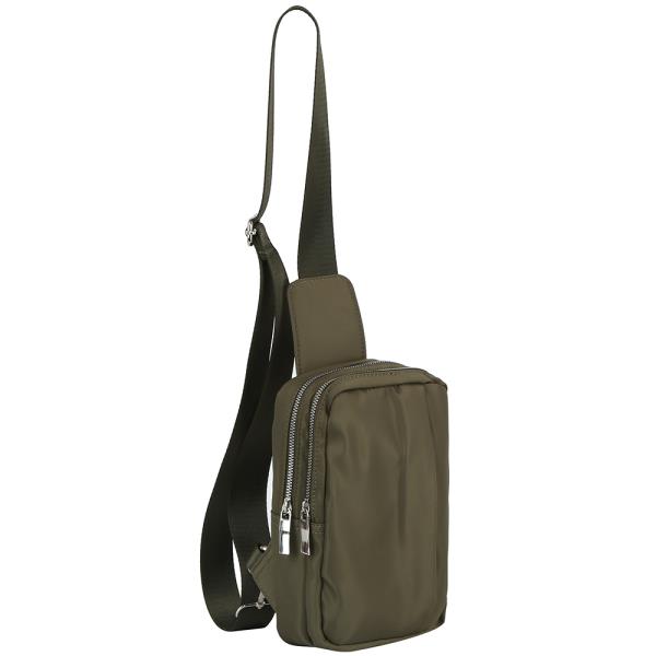 SMOOTH ZIPPER SLING CROSSBODY BAG