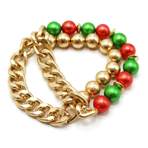 CHRISTMAS METAL CHAIN BALL BRACELET