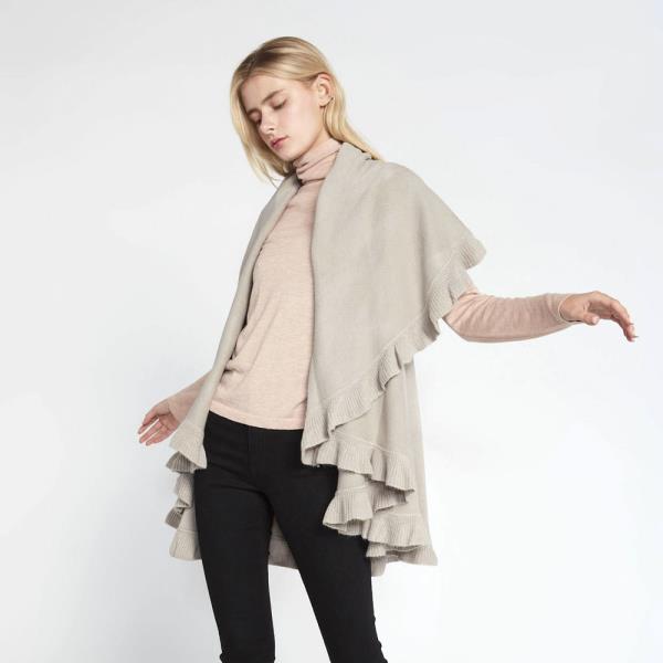 EDGE WAVE SHAWL PONCHO