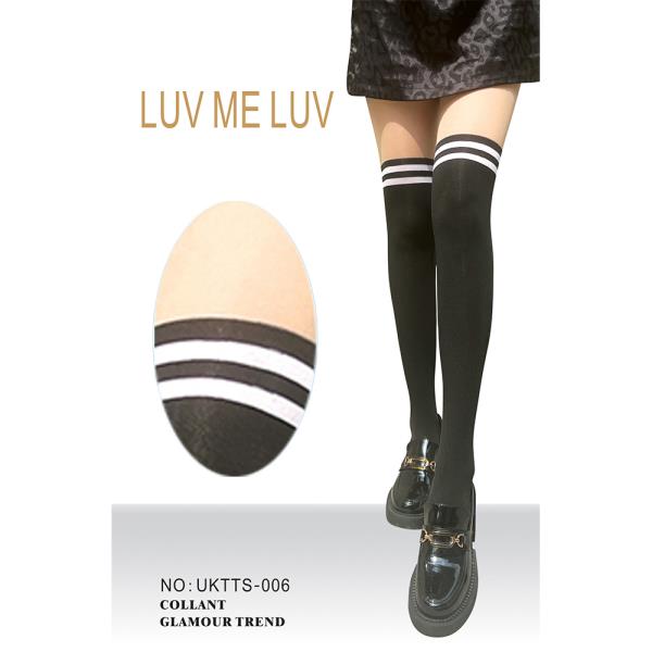 LUV ME LUV OVER KNEE HIGH STRIPE PANTY STOCKING
