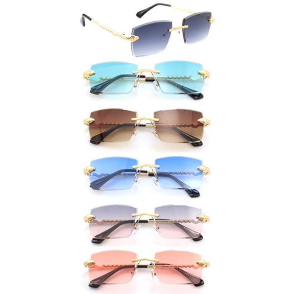 FASHION RIMLESS COLORED SUNGLASSES 1DZ