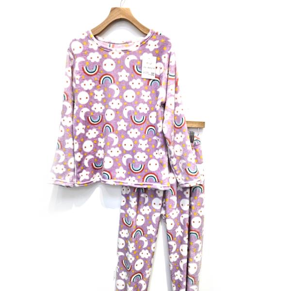 RAINBOW MICROFIBER SLEEPWEAR TOP & PANT SET