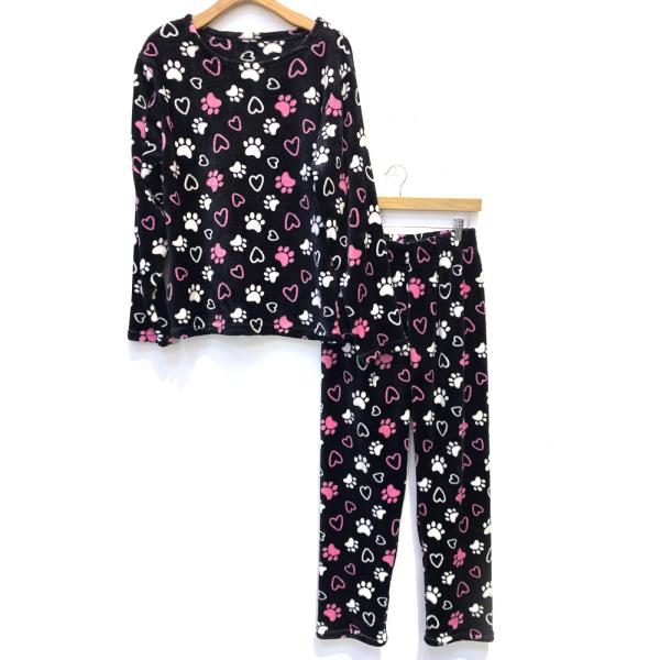HEART PAW MICROFIBER SLEEPWEAR TOP & PANT SET