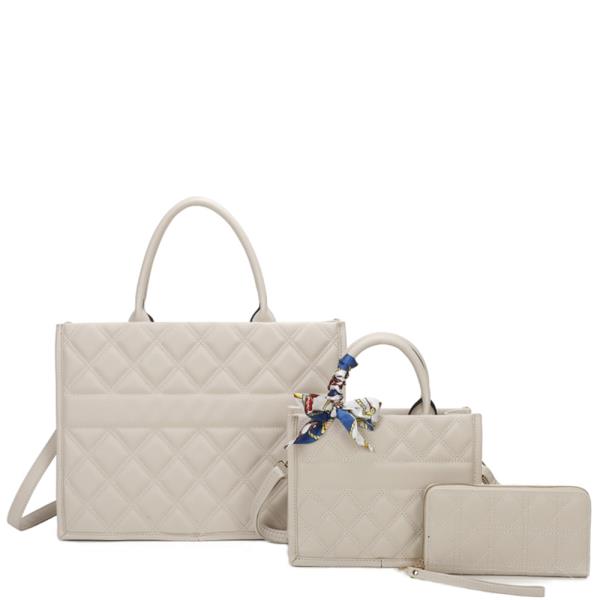 3IN1 DESIGN SATCHEL BAG WITH MINI BAG AND WALLET SET