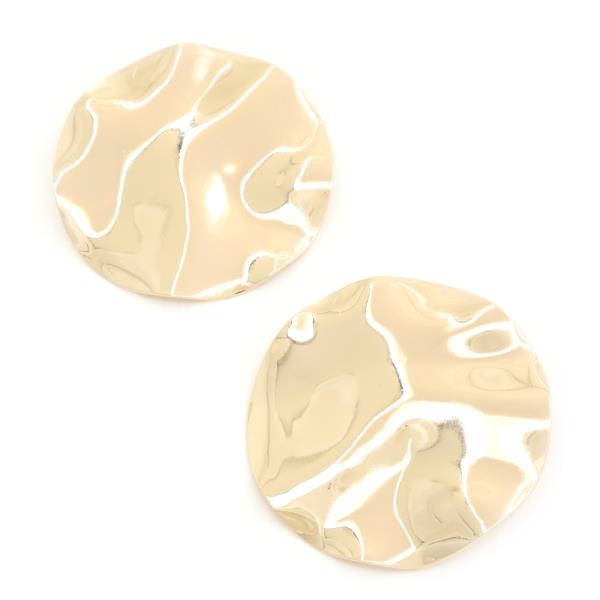HAMMERED METAL ROUND EARRING