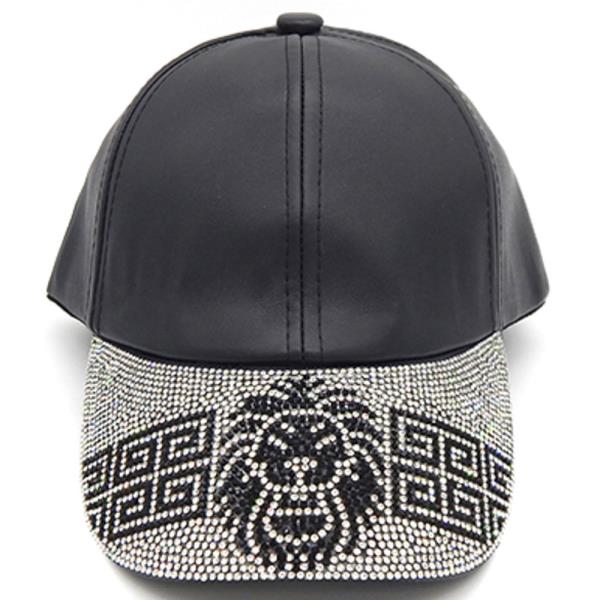 RHINESTONE LION FASHION CAP