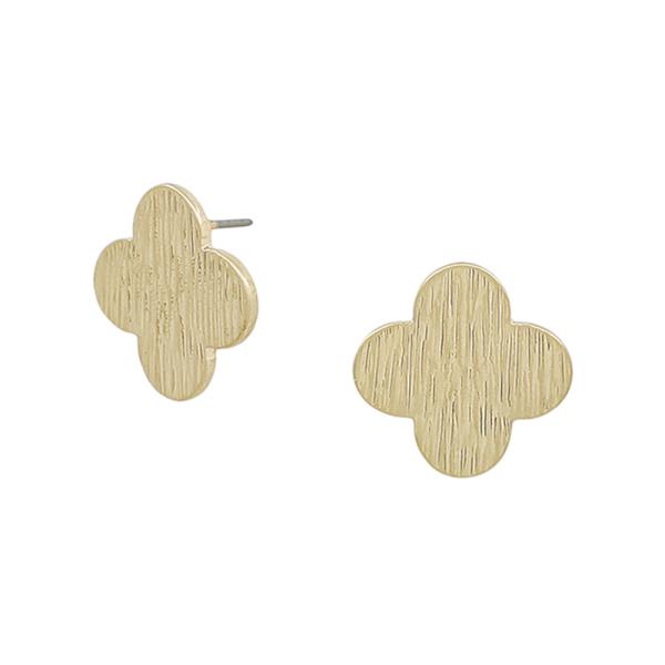 CLOVER TEXTURED METAL POST EARRING