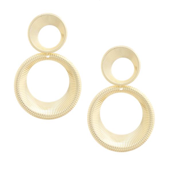 METAL DOUBLE ROUND DANGLE EARRING