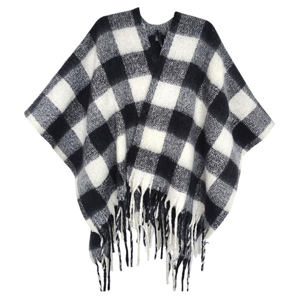 FASHION CHECK TASSEL SHAWL