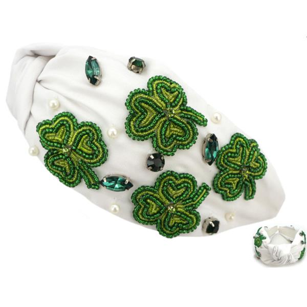 SEED BEAD CLOVER HEADBAND