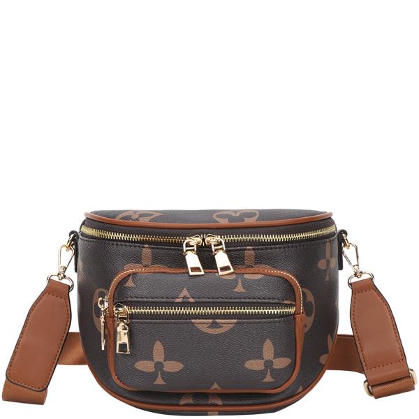 FASHION PRINT ZIPPER CROSSBODY BAG
