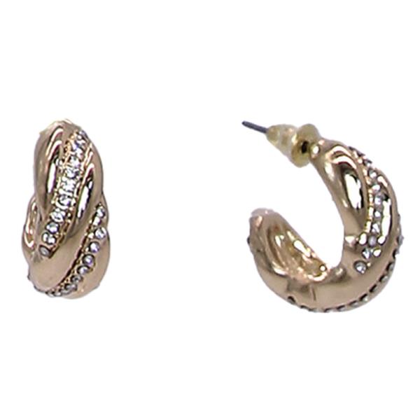 CHUNKY TWISTED CRYSTAL HOOP EARRING