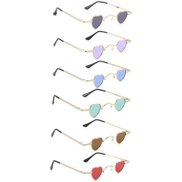 SMALL HEART COLOR LENS SUNGLASSES 1DZ
