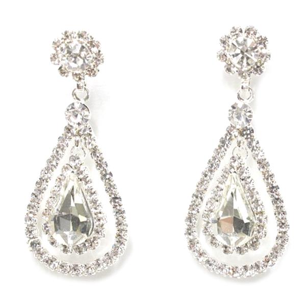 RHINESTONE PARTY TEARDROP EARRING