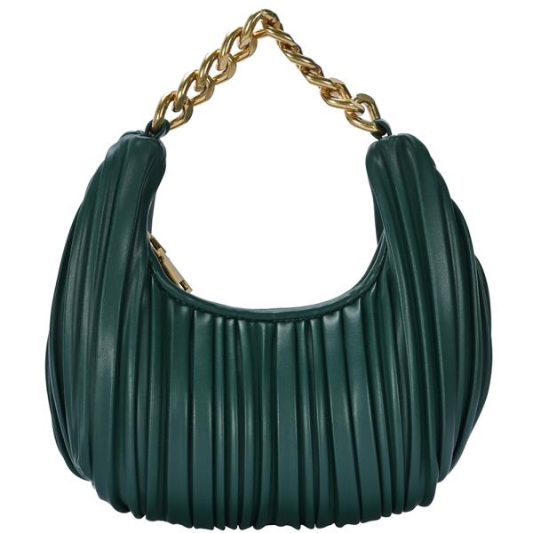 FASHION CURTAIN DESIGN CHAIN LINK HANDLE SHOULDER BAG