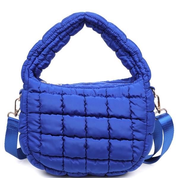 FASHION NYLON PUFFY QUILTED DESIGN CROSSBODY BAG