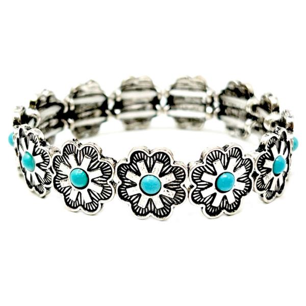 FLOWER PATTERN METAL BRACELET