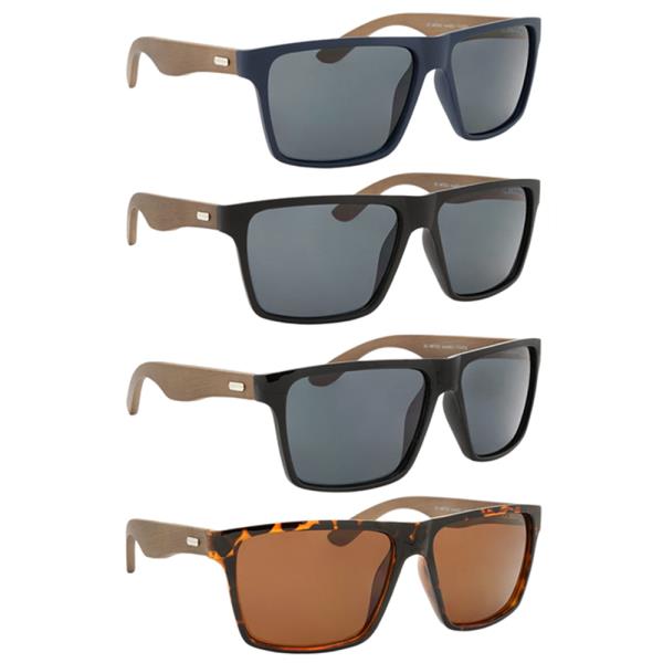FASHION BAMBOO TEMPLE SQUARE SUNGLASSES 1DZ