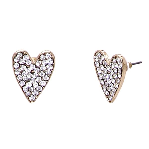 CRYSTAL HEART STUD EARRING