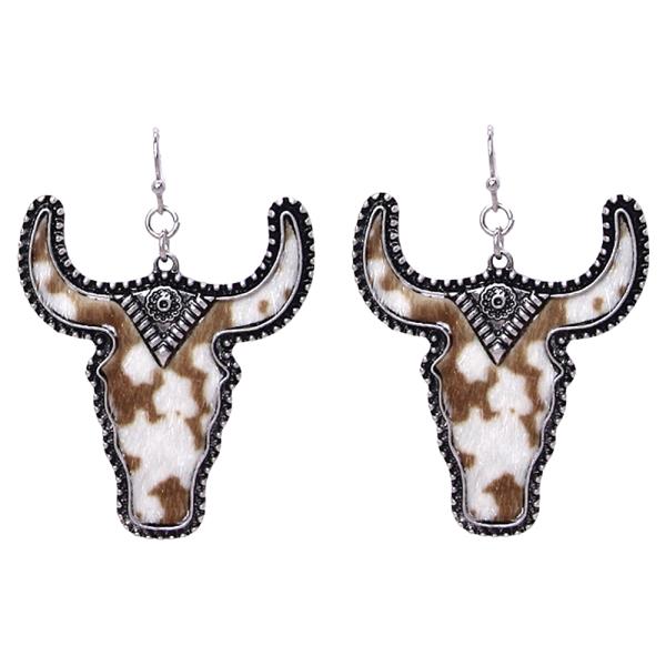 FUR COW SPOTTED PATTERN EARRING
