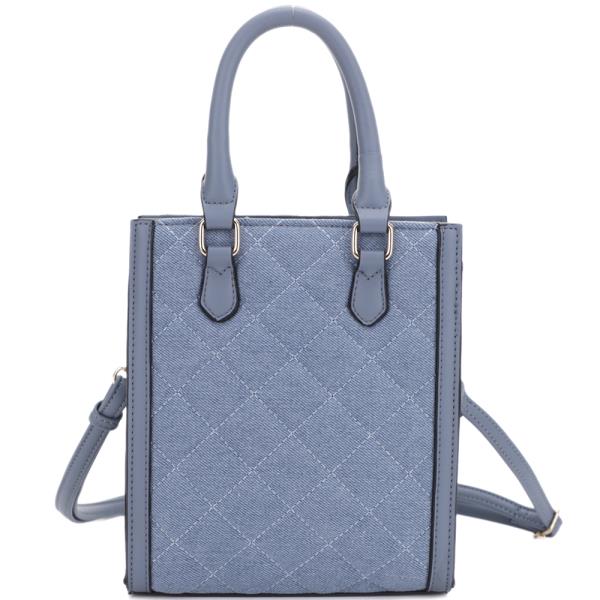 FASHION QUILT DESIGN HANDLE TOTE BAG