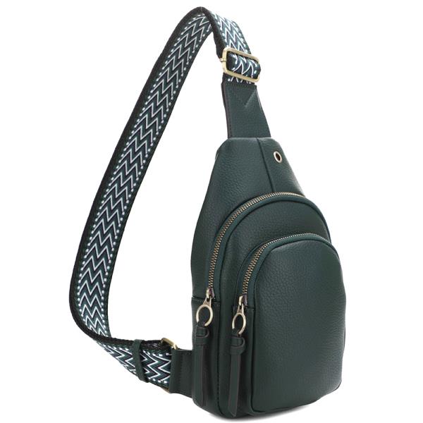 SMOOTH ZIPPER DESIGN STARP SLING CROSSBODY BAG