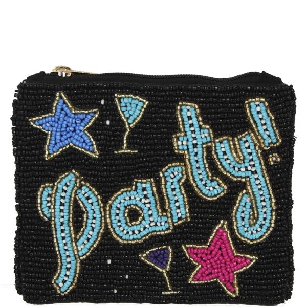 PARTY FULL SEED BEAD ZIPPER BAG