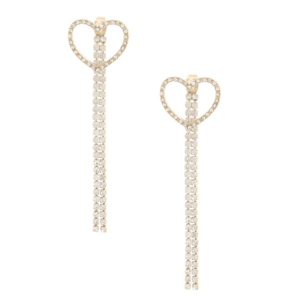HEART SHAPE CHAIN DANGLE EARRING