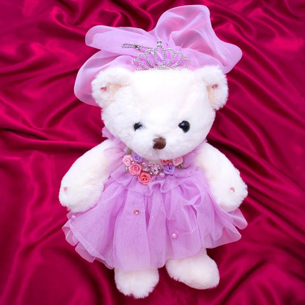 CUTE SOFT TIARA FLORAL PEARL DRESS DOLL KEY CHAIN