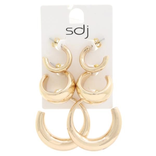 SODAJO TRIPLE OPEN HOOP EARRING SET