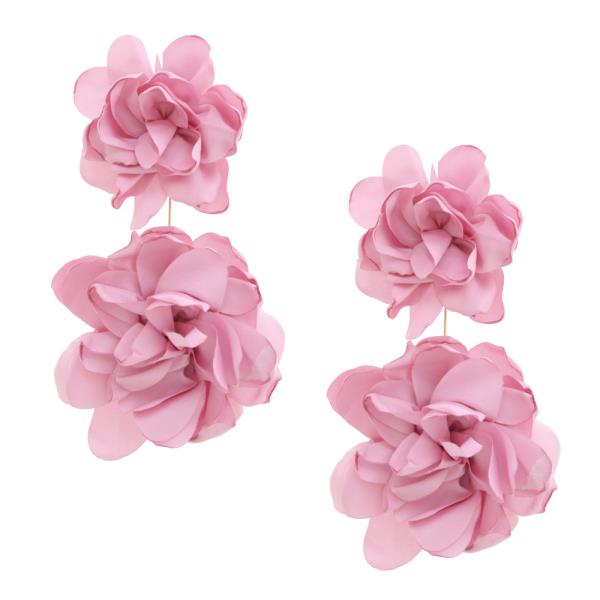 SODAJO DOUBLE FLOWER DANGLE EARRING
