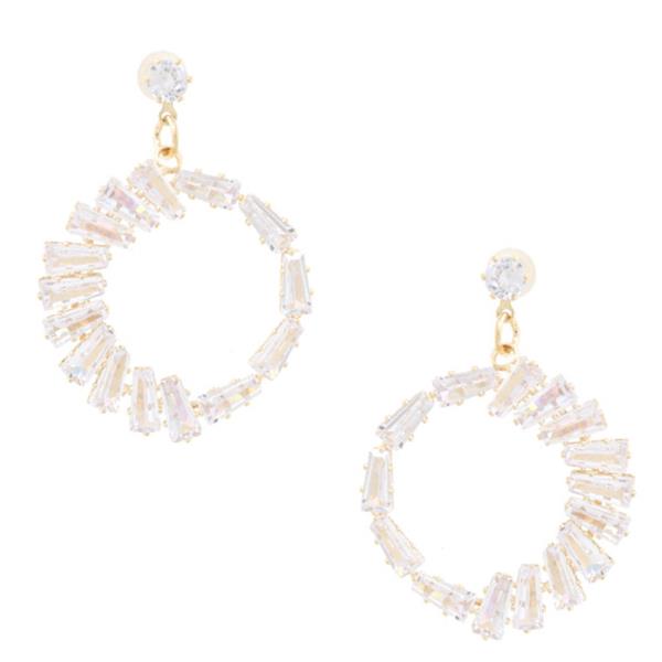 ROUND RHINESTONE EARRING