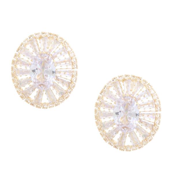 OVAL RHINESTONE EARRING