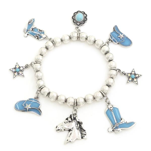 WESTERN CHARMS BEADED BRACELET