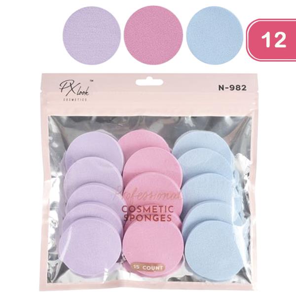 PX LOOK PROFESSIONAL COSMETIC 15 PC SPONGES (12 UNITS)