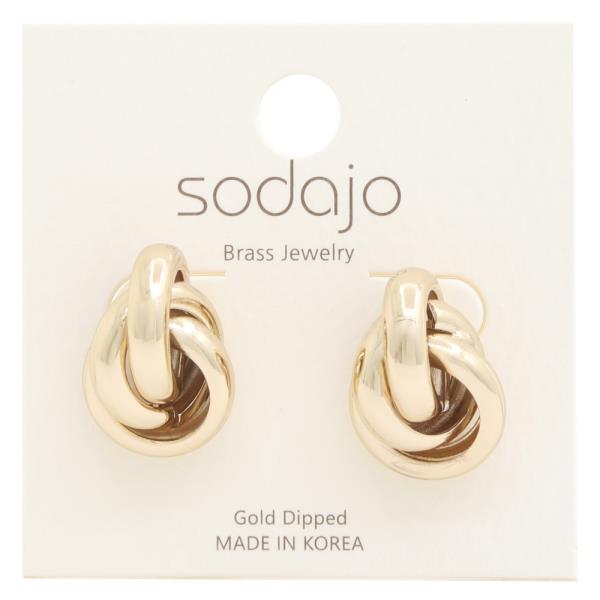 SODAJO DOUBLE HOOP GOLD DIPPED EARRING