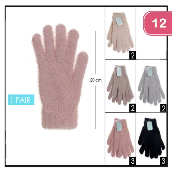 FUZZY WINTER GLOVES (12UNITS)
