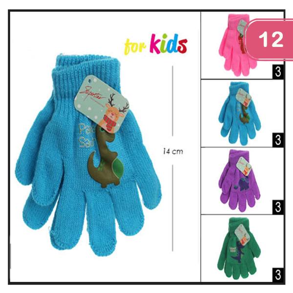 DINOSOUR WINTER KIDS GLOVES  (12UNITS)